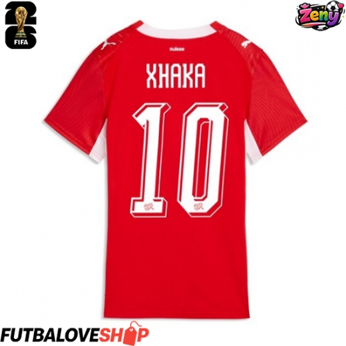 Dres Švajčiarsko Granit Xhaka #10 Domáci pre Ženy MS 2026 Krátky Rukáv